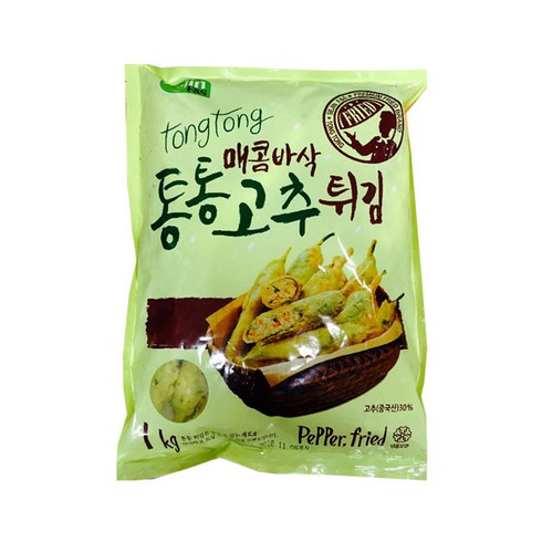 고추튀김 - (무)(냉동)매콤바삭통통고추튀김 1kgX3개, 1kg, 3개