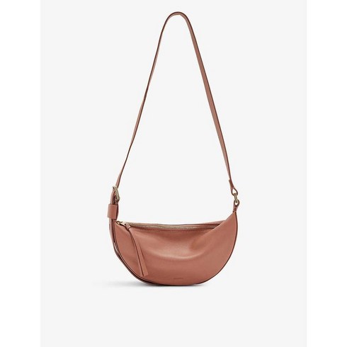 ALLSAINTS Half Moon leather crossbody bag 올세인츠 하프 문 가죽 크로스바디백 테리코타 핀