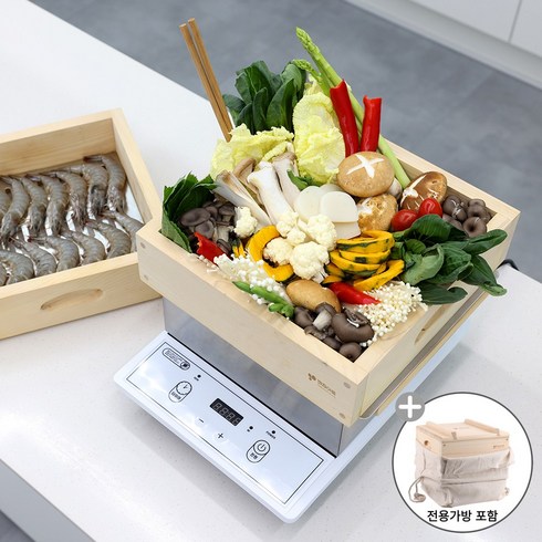 편백찜기 - 키친아트 편백나무 2단 찜기 풀세트 KAP-C332L, 315 x 300 x 292 mm, 1개