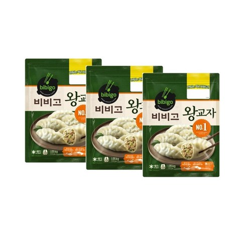 cj제일제당 비비고왕교자만두 비비고왕교자1.05kg*3봉 왕교자 고기만두, 1.05kg, 3개