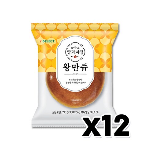 을지로양과자점 왕만쥬 디저트빵 95g x 12개, 단품