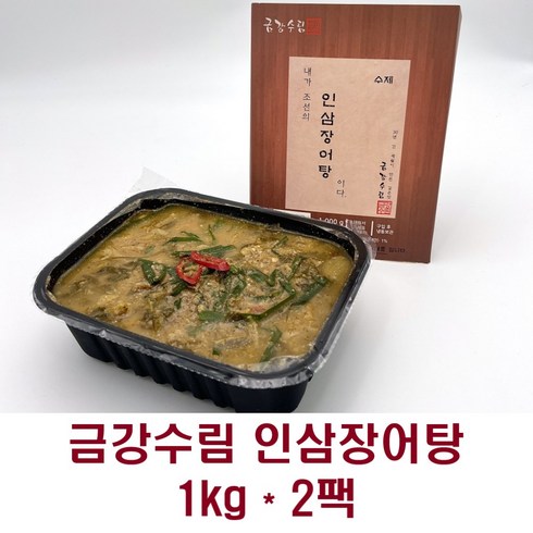 금강수림 수제 인삼장어탕 보양식 보양탕 국산 민물장어 자포니카장어 우거지 해장국 탕 찌개 파우치 2인분 밀키트 냉장 냉동 효능, 2개