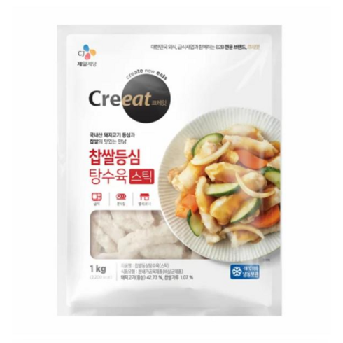 CJ제일제당 크레잇 쉐프솔루션 찹쌀등심탕수육 스틱형 1kg, 1개