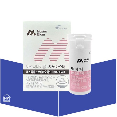 여성질건강유산균 리스펙타 마스터바이옴 지노마스터 + 미니쇼핑백 구성, 5.1g(170mg*30캡슐), 1개, 30개