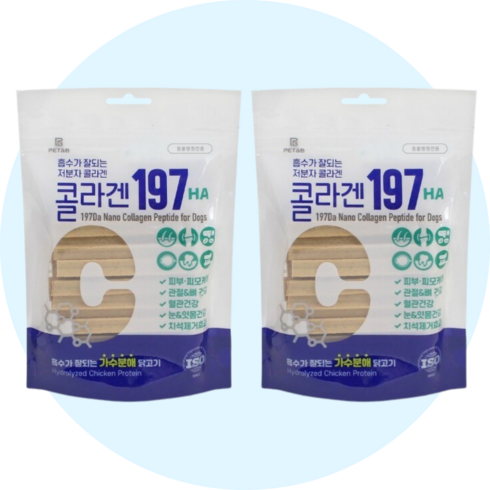 [1+1] 콜라겐 197 HA 저분자 소프트 가수분해껌, 2개, 240g