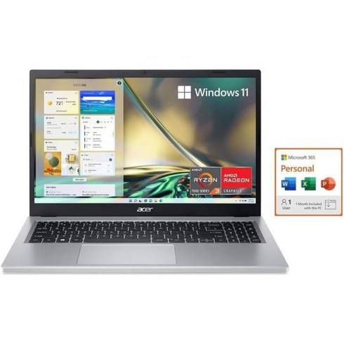 에이서 아스파이어 3 A31524PR7VH 슬림 노트북 | 15.6 풀HD IPS 디스플레이 AMD 라이젠 37320U 쿼드코어 프로세서 라데온 그래픽 8GB LPDDR5 12, acer Aspire 3 A315/with Micros