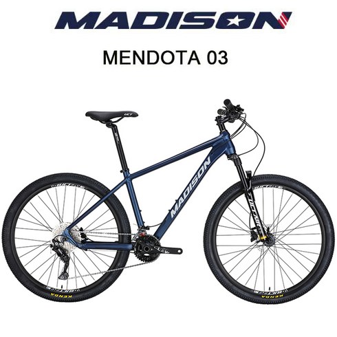 (완조립) 2023 매디슨바이크 멘도타03 데오레22단 27.5인치 알루미늄 MTB 자전거, 19인치 세이렌 블루