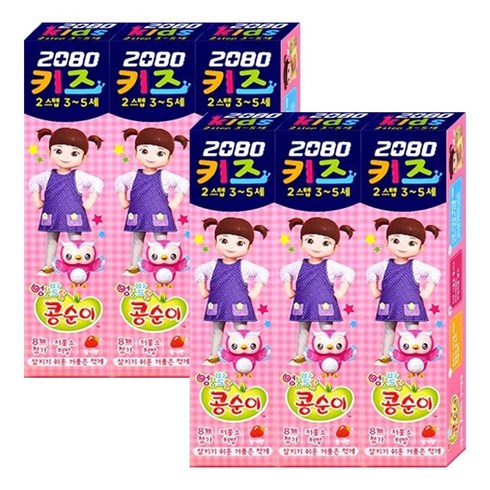 2080 키즈 2스텝 치약 딸기향 75g(3세~5세) X 6개, 75g