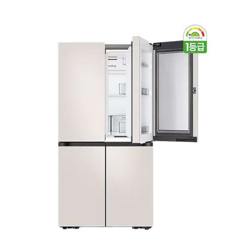 삼성전자 비스포크 4도어 냉장고 902L 프리스탠딩 대용량 매트 크리미 베이지