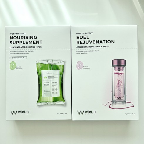 WONJIN Nourising Supplement+ EDEL Rejuvenation/ CONCENTRATED ESSENCE MASK/모이스쳐 시트 마스크 세트, EDEL Rejuvenation 10매