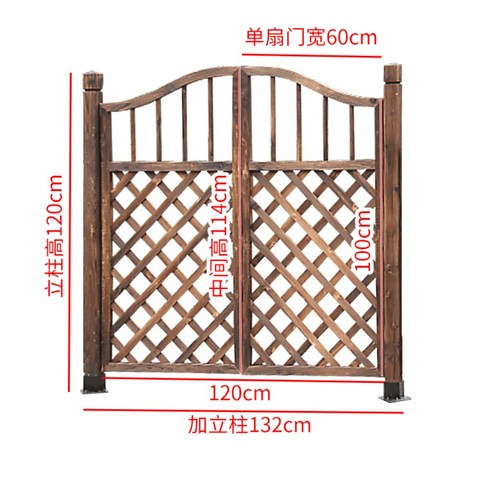 원목 목재 나무 펜스 울타리 대문 방부목 단독주택 전원주택 마당 정원 주차장, C 120cm 격자문