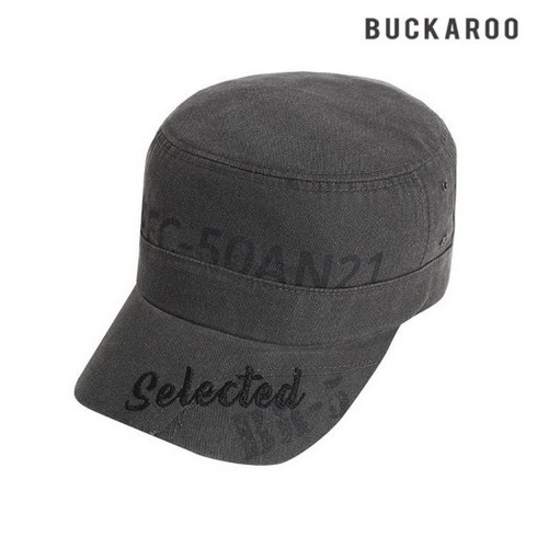 버커루 [특가전] [BUCKAROO JEANS] 공용 빈티지 워싱 반커팅 레터링 장식 유니 아일렛 심플 군모 모자
