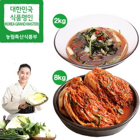 물가안정_유정임김치 - eTV 유정임 명인 포기김치8kg+열무물김치2kg(총10kg), 1