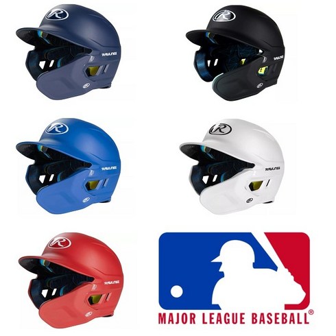 롤링스 성인용 마치 검투사 야구헬멧 위치조정마우스가드/ Rawlings Senior MACH Baseball Batting Helmet w/ Adjustable Face Guard, 블랙, 왼손타자용(오른쪽 마우스가드)