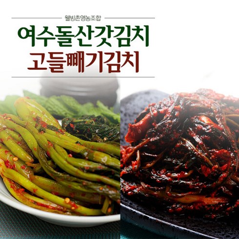 [웰빙촌]여수돌산갓김치1kg+여수고들빼기1kg, 단일속성