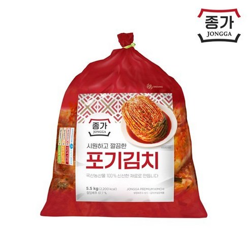 (종가집) 종가 중부식 포기김치 5.5kg, 1개