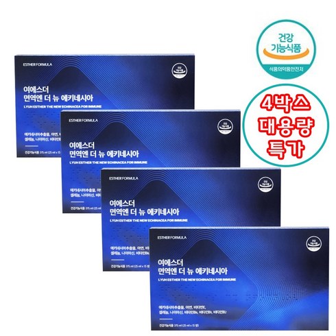 여에스더 면역엔 더 뉴 에키네시아 (+에스더포뮬러 본사 정품 쇼핑백), 4박스, 15병
