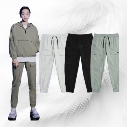 내셔널지오그래픽 NATIONAL GEOGRAPHIC 남여공용 아델리 경량 우븐 스트레치 카고 조거 L/PANTS N232UPT140 398955