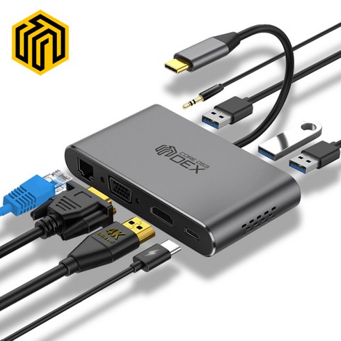 씽크웨이 8포트 HDMI 멀티포트 허브 CORE D53 DEX, 그레이