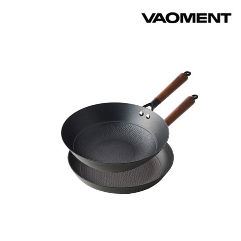 (설날특가)[VAOMENT] 바오먼트 무쇠 주물 후라이팬 24cm+웍 24cm, 단품