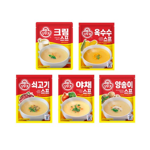 오뚜기 스프 5종 세트(양송이 크림 콘 쇠고기 야채), 400g, 1세트