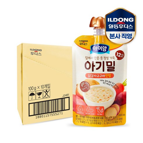 아이얌 아기밀 닭감자고구마 진밥 100g 10개, 단품