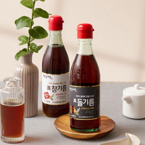 밥상마루 참기름들기름-1+1 총2병33717664, 참기름 350ML 2병