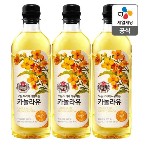 백설 카놀라유, 900ml, 3개