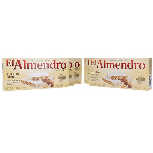 엘 알멘드로 스페인 뚜론 엿 듀로 7oz(200g) 6팩 El Almendro Turron Duro, 1개, 200g