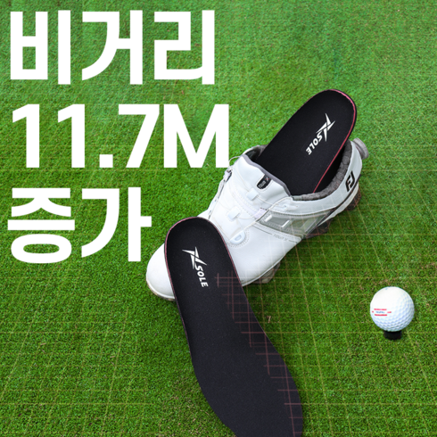 비거리+11.7M 엑스솔 롱기스트 2.0 인솔 골프깔창 골프화깔창 기능성 신발 깔창, 화이트/250mm, 화이트, 1개