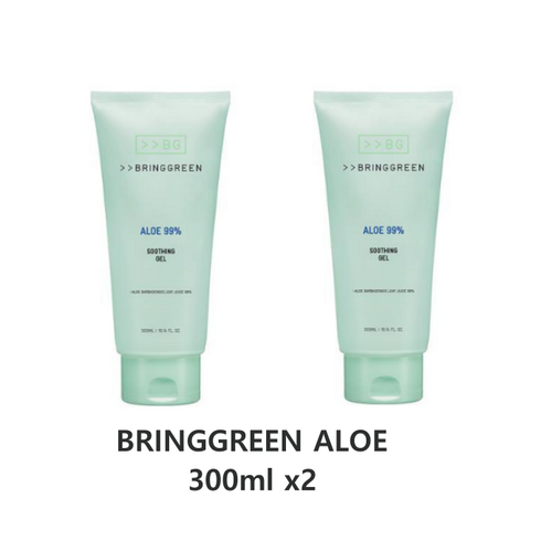 브링그린알로에 - [본사정품] [시원진정] 브링그린 알로에99% 수딩젤 300ml 더블기획 (300ml+300ml) 수딩크림 수분크림 알로에 알로에크림 브링그린수딩크림, 600ml, 1개