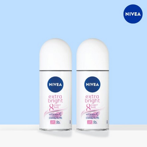 니베아 데오드라트 롤온 엑스트라 브라이트, 50ml, 2개