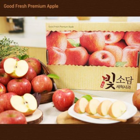 eTV 빛소담 경북 세척사과 3kg*2박스 (과당190g~300g), 1