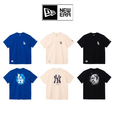 뉴에라 백화점판 MLB 페인팅 반팔 오버핏 티셔츠