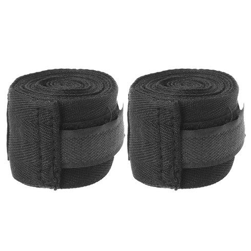 1 쌍의 통기성 권투 핸드웨어 Muay Thai Kick Boxing Semiantastic Hand Wraps, 2.5m 블랙