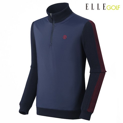 2023년 가성비 최고 브랜드아울렛 - [엘르골프] 남성 앞판 우븐 패치 목크넥 스웨터_6G73402