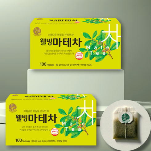 마테차 - 송원 우리차 웰빙마테차 100T, 800mg, 100개입, 2개