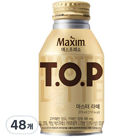 top커피 - 티오피 마스터 라떼, 275ml, 48개