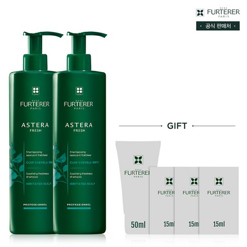 [르네휘테르] 아스테라 프레쉬 수딩 및 쿨링 샴푸 600ml 듀오, 기본, 없음