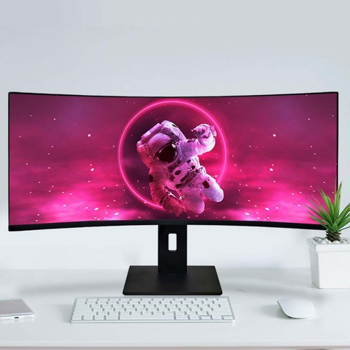 클라인즈 86.7cm 커브드 와이드모니터 34 WFHD 144Hz 게이밍 가성비 IPS패널, 무결점