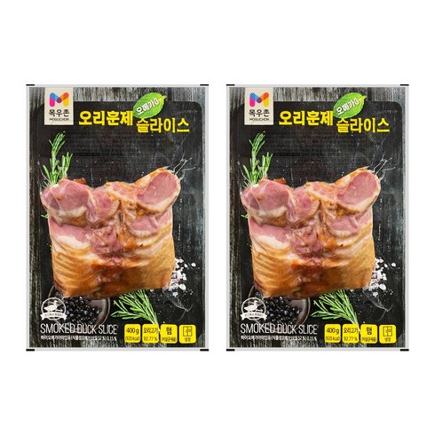 목우촌 오메가3 오리훈제 슬라이스, 400g, 2개