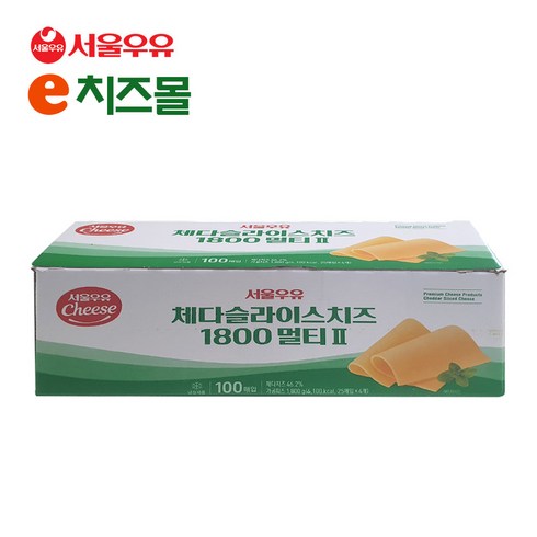 서울우유 체다슬라이스치즈1800 멀티2(200매), 1.8kg, 2개