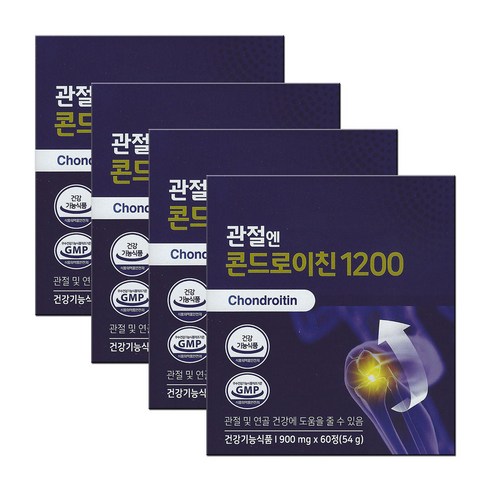 관절엔 콘드로이친1200 1개월분 - 관절엔 콘드로이친 1200 + 씨오케이마스크 증정, 60정, 54g, 900mg, 4개