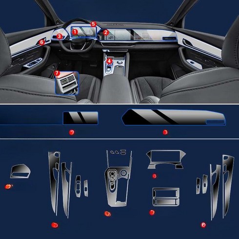 그랑콜레오스용품 - 르노 그랑 콜레오스 스크린 보호 필름 내부 인테리어 보호 필름, 풀세트 TPU필름+계기판 모니터 TPU필름