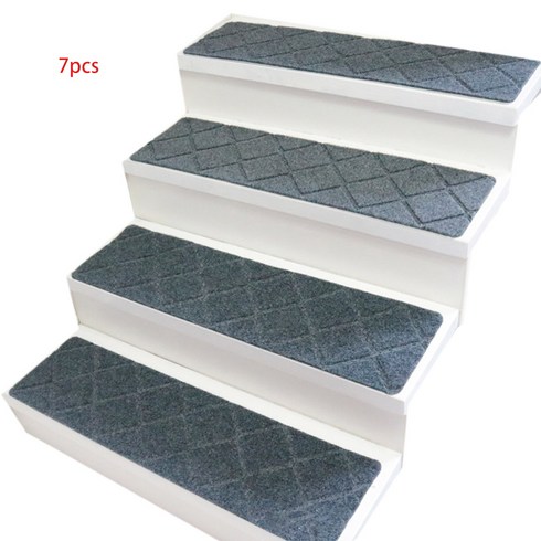 7pcs/set 76x21cm 단색 계단 트레드 플러시 카펫 자체 부족지지 백업 제거 가능한 세척 가능한 스텝 러그 러너 패드 실내 단계