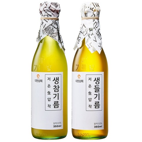 대현상회 저온압착 생참기름+생들기름 350ml 2병세트, 2개