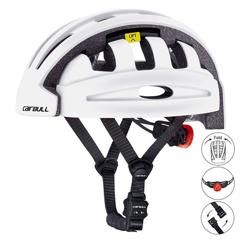접이식 경량 라이딩 헬멧 산악 MTB 전동킥보드 스쿠터, 원사이즈- 라임 그린/52-60cm