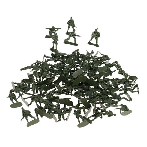 GHSHOP 5cm 플라스틱 육군 남자 액션 피규어 II 군인 장난감-100 조각 육군 녹색, 2"