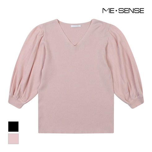 [미센스] 브이넥 시스루 니트_MB15KNMD02Z