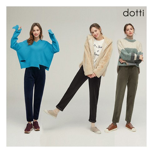 [DOTTI] 23FW 여성 벨벳 코듀로이 기모 본딩 팬츠 3종CGBW 233854